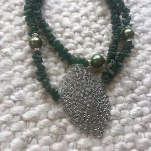 Green statement necklace